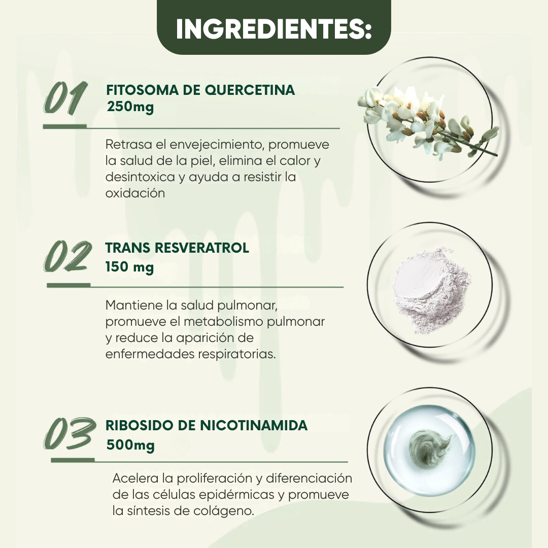 Nicotinamide Riboside + Resveratrol | Energía Celular y Antienvejecimiento Natural