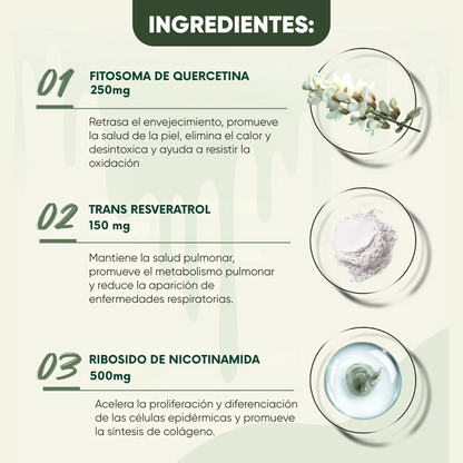Nicotinamide Riboside + Resveratrol | Energía Celular y Antienvejecimiento Natural